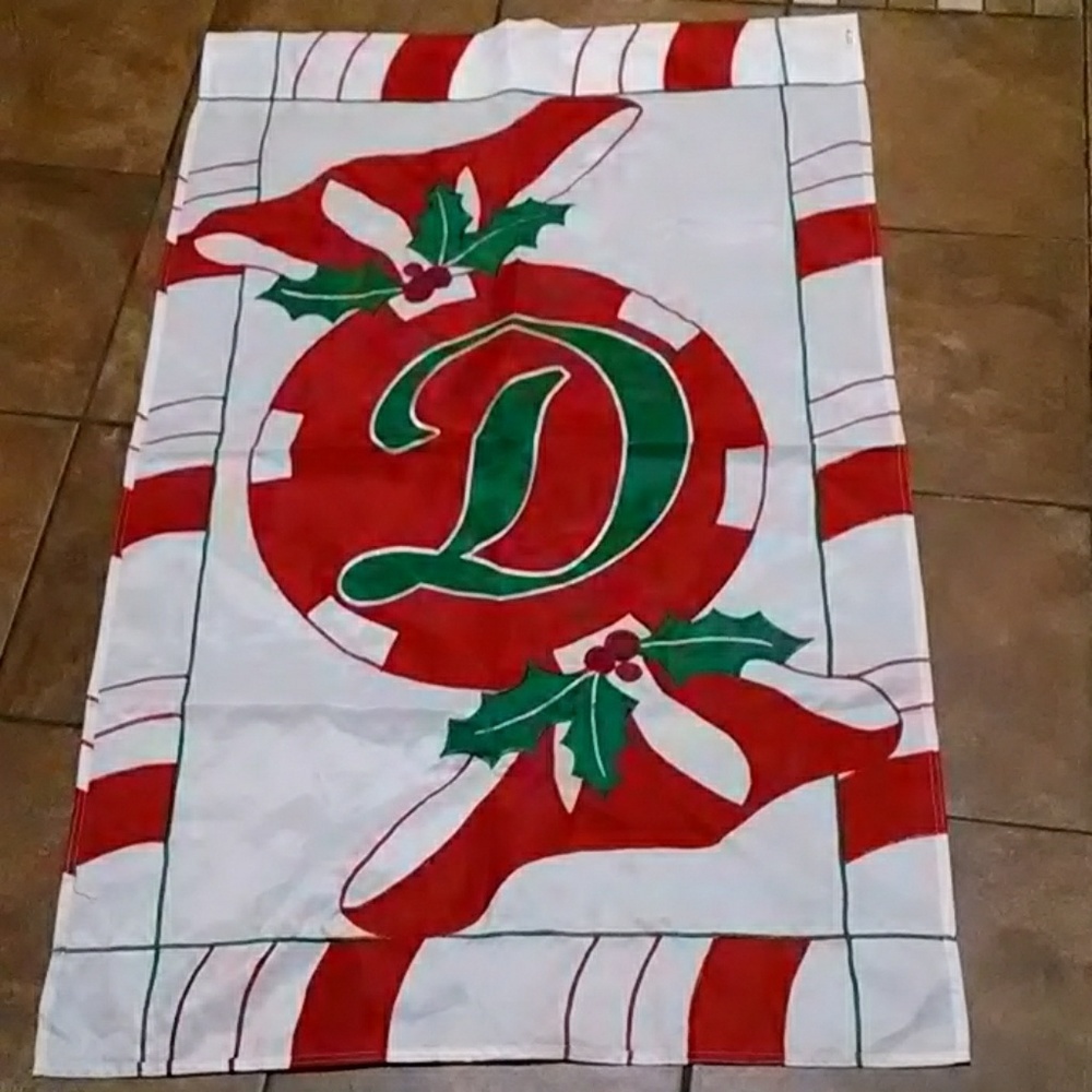 "D" Initial Christmas Flag